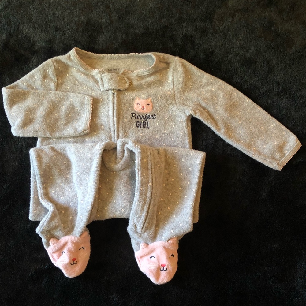 Cute Kitty Footie Pajamas